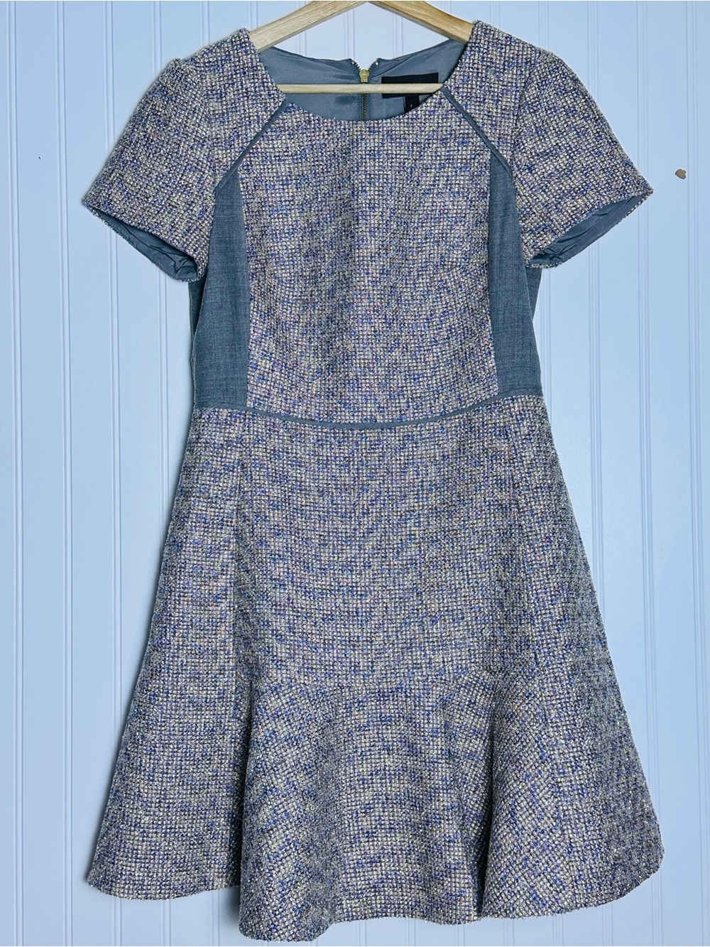 J.Crew Metallic Mixed Tweed Fit & Flare Dress Sz 6 A-line, fit-and-flare Office - Picture 5 of 13